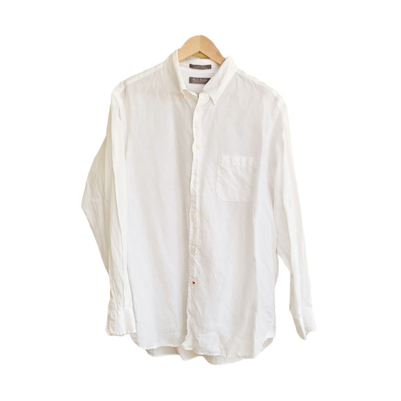 Daniel Cremieux Other - Daniel Cremieux white linen longsleeve shirt large